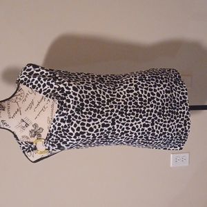 Michael Kors animal print with gold, drape neck tank top